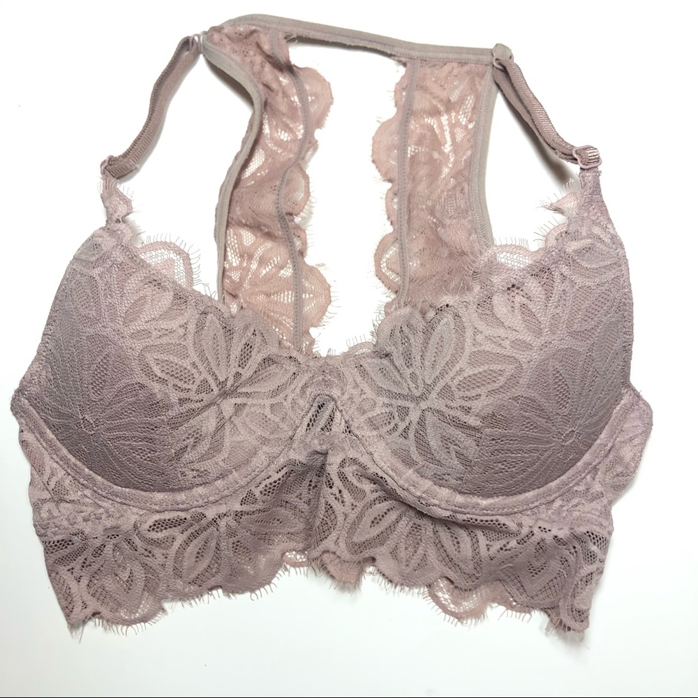PINK VICTORIA’S SECRET push up pink lace bralette